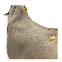 Logo Shoulder Bag Beige in Calfskin