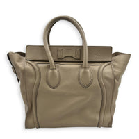 Luggage Mini Beige Top Handle Bag in Calfskin, Gold hardware