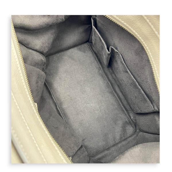 Luggage Mini Beige Top Handle Bag in Calfskin, Gold hardware