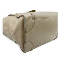 Luggage Mini Beige Top Handle Bag in Calfskin, Gold hardware