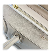 Luggage Mini Beige Top Handle Bag in Calfskin, Gold hardware