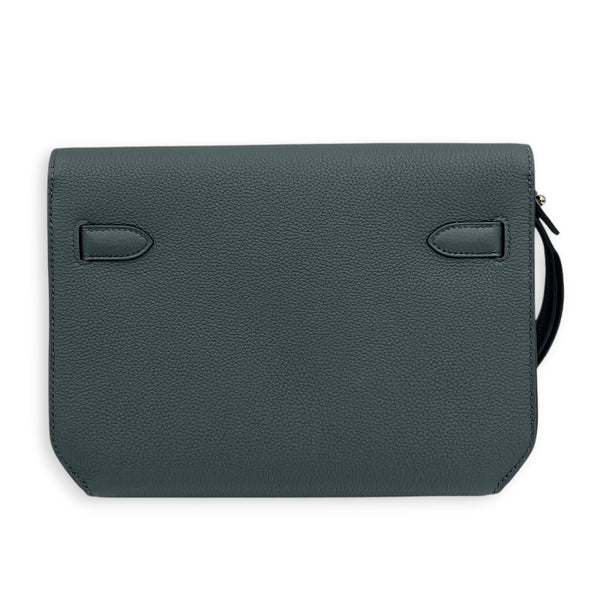 Kelly Depeches 25 Bleu Orage Pouch in Togo, Palladium hardware