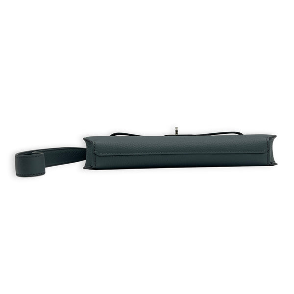 Kelly Depeches 25 Bleu Orage Pouch in Togo, Palladium hardware