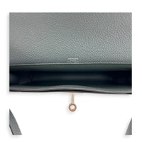 Kelly Depeches 25 Bleu Orage Pouch in Togo, Palladium hardware