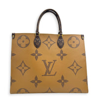 OnTheGo Top Handle Bag MM Brown in Coated Canvas