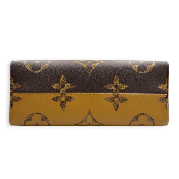 OnTheGo Top Handle Bag MM Brown in Coated Canvas
