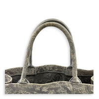 Book Tote Large Grey Top Handle Bag in Jacquard,  hardware