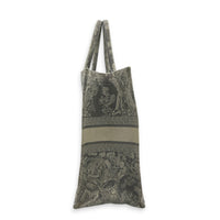 Book Tote Large Grey Top Handle Bag in Jacquard,  hardware