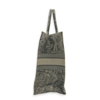 Book Tote Large Grey Top Handle Bag in Jacquard,  hardware