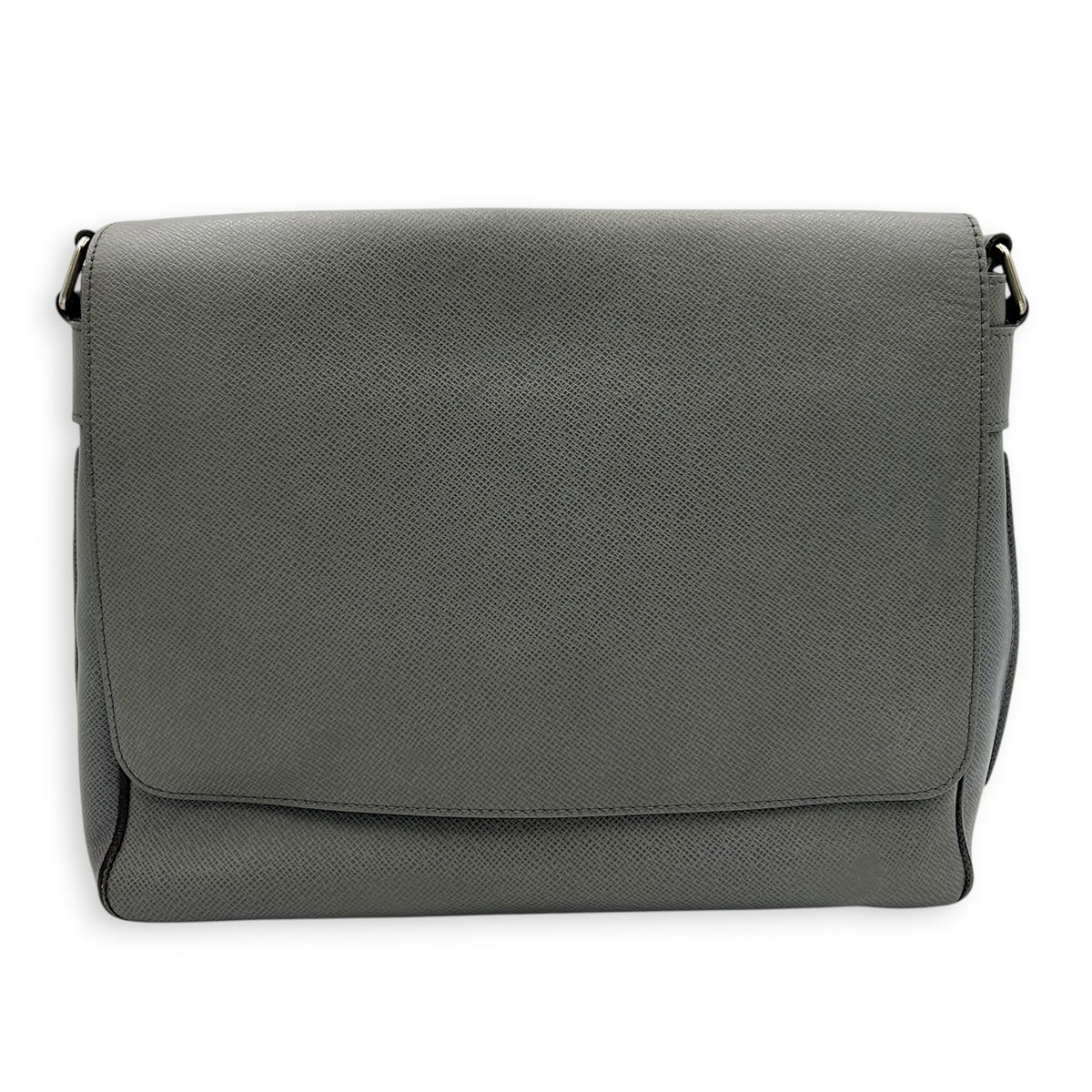Roman Grey Messenger in Calfskin, Silver hardware