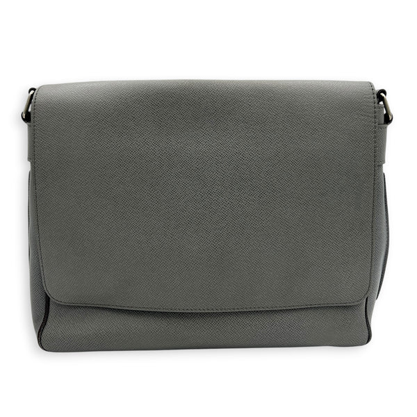 Roman Grey Messenger in Calfskin, Silver hardware