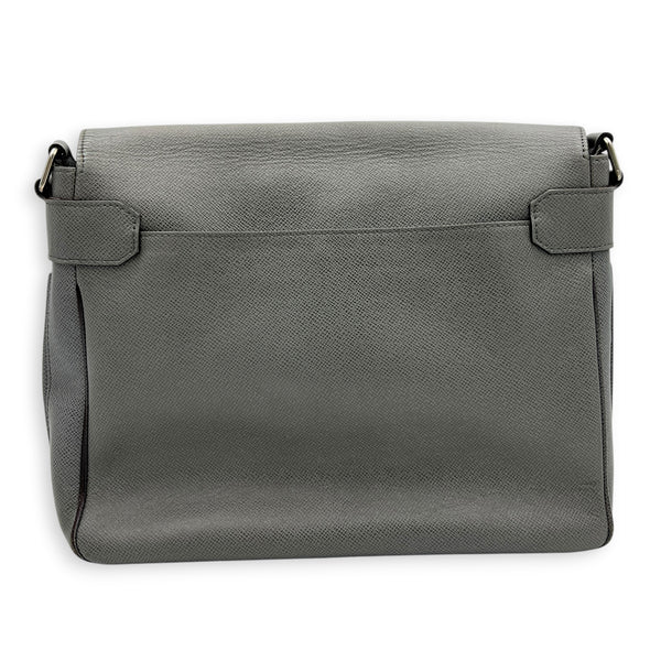 Roman Grey Messenger in Calfskin, Silver hardware