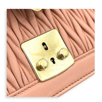 Matelassé Shoulder Bag Pink in Calfskin, Gold hardware