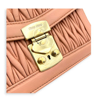 Matelassé Shoulder Bag Pink in Calfskin, Gold hardware