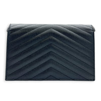 Cassandre Wallet On Chain Black in Calfskin, Gold hardware