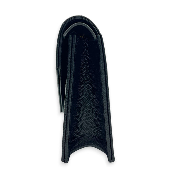 Cassandre Wallet On Chain Black in Calfskin, Gold hardware