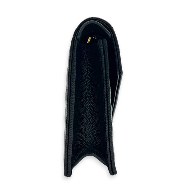 Cassandre Wallet On Chain Black in Calfskin, Gold hardware