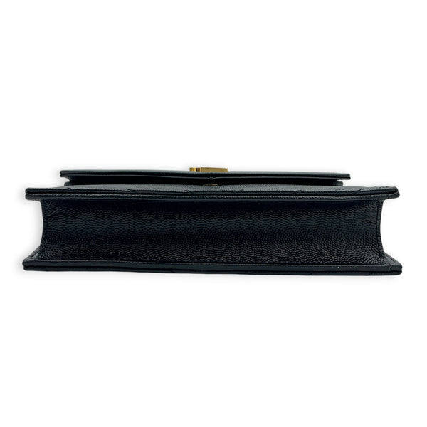 Cassandre Wallet On Chain Black in Calfskin, Gold hardware
