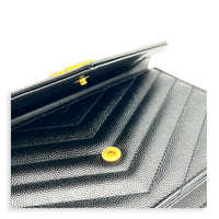 Cassandre Wallet On Chain Black in Calfskin, Gold hardware