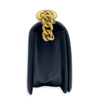 Boy Shoulder Bag Small Grey in Lambskin, Gold hardware