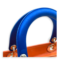 Lady Dior Top Handle Bag Medium Orange in Lambskin, Gold hardware