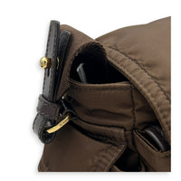 Re-Nylon Crossbody Bag Brown in Nylon, Gold hardware