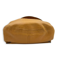 Tri Color Brown Shoulder Bag in Ostrich, Gold hardware