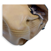 Tri Color Brown Shoulder Bag in Ostrich, Gold hardware