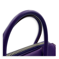 Antigona Top Handle Bag Purple in Goat Leather, Silver hardware