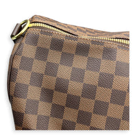 Keepall 55 Brown Top Handle Bag in Coated Canvas, Gold hardware