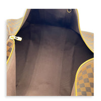 Keepall 55 Brown Top Handle Bag in Coated Canvas, Gold hardware