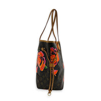 x Stephen Sprouses Roses Neverfull MM Multi-colour Tote Bag in Coated Canvas, Gold hardware
