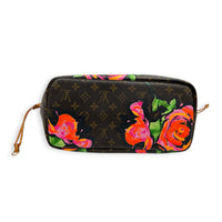 x Stephen Sprouses Roses Neverfull MM Multi-colour Tote Bag in Coated Canvas, Gold hardware