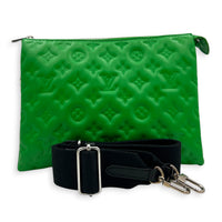 Coussin Green Shoulder Bag in Lambskin, Silver hardware