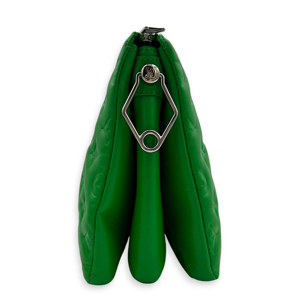 Coussin Green Shoulder Bag in Lambskin, Silver hardware