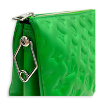 Coussin Green Shoulder Bag in Lambskin, Silver hardware