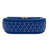 233 Crossbody Bag Blue in Coated Canvas, Silver hardware
