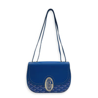 233 Crossbody Bag Blue in Coated Canvas, Silver hardware