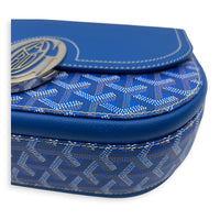 233 Crossbody Bag Blue in Coated Canvas, Silver hardware
