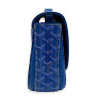 233 Crossbody Bag Blue in Coated Canvas, Silver hardware