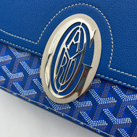 233 Crossbody Bag Blue in Coated Canvas, Silver hardware
