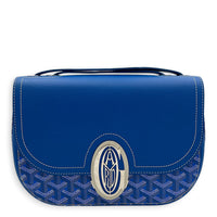 233 Crossbody Bag Blue in Coated Canvas, Silver hardware