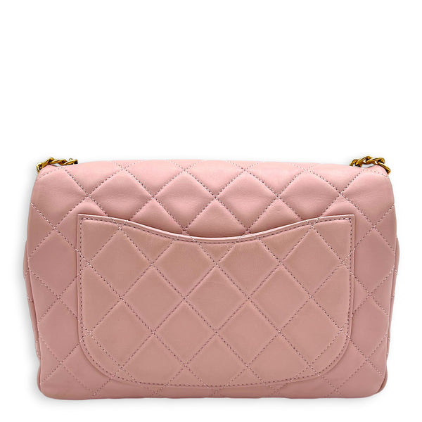 CC Quilted Enamel Charm Crossbody Bag Pink in Lambskin, Gold hardware