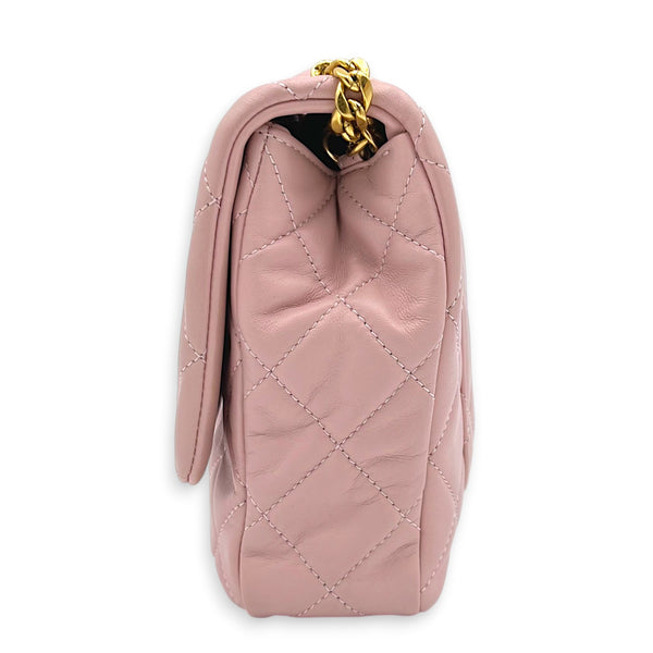 CC Quilted Enamel Charm Crossbody Bag Pink in Lambskin, Gold hardware