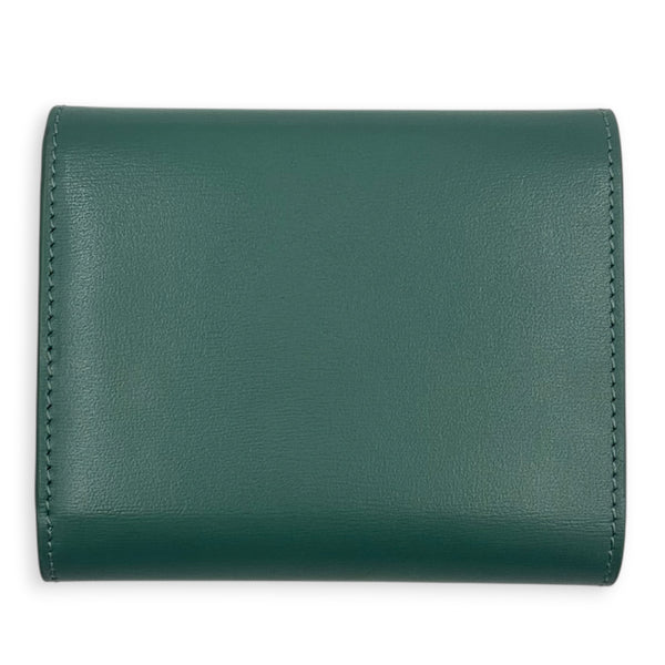 Triomphe Wallet Green in Calfskin, Gold hardware