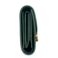 Triomphe Wallet Green in Calfskin, Gold hardware