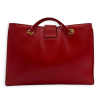 Cassandra Tote Bag Red in Calfskin, Gold hardware