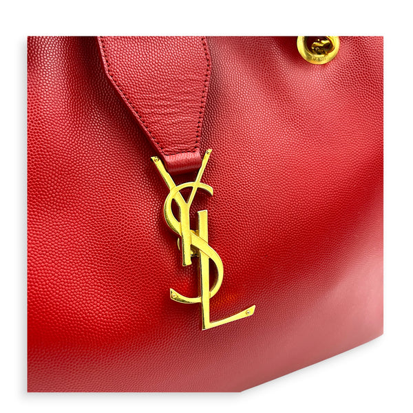 Cassandra Tote Bag Red in Calfskin, Gold hardware