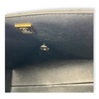 Retro Twist Top Handle Bag Black in Caviar Leather, Gold hardware