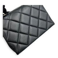 Retro Twist Top Handle Bag Black in Caviar Leather, Gold hardware